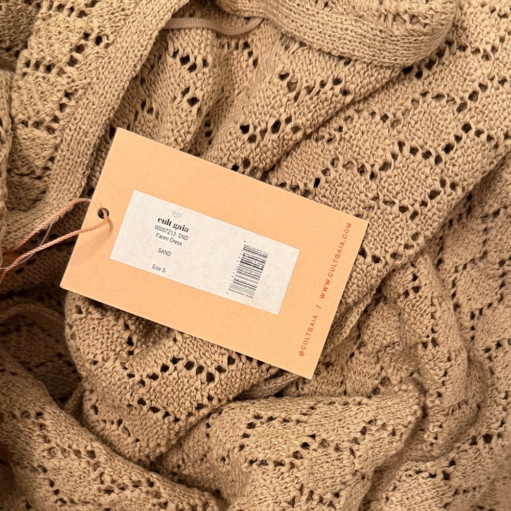 cult gaia Karen dress in Sand, Beige Halter Crochet Maxi Dress - Picture 2 of 5